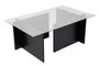 Nordure Mesa de centro Vetrino Wood Black cristal templado y melamina 105x40x65cm Madera Negro